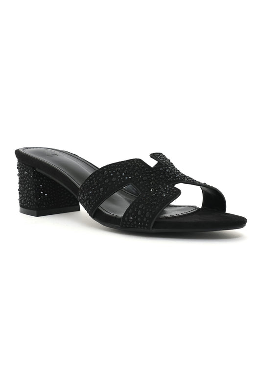 GLIMMER GLIDE BLOCK HEEL-BLACK