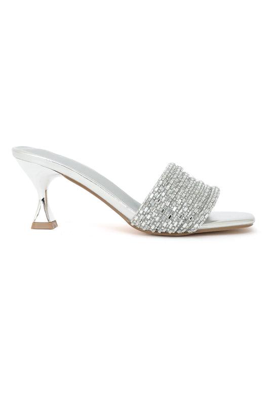 MUSE CRYSTAL HEEL-SILVER