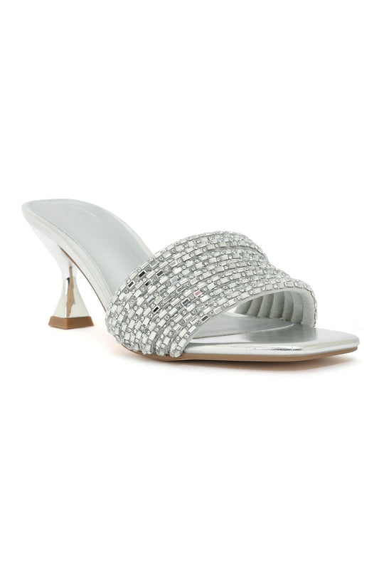 MUSE CRYSTAL HEEL-SILVER