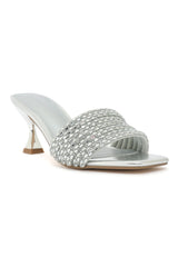 MUSE CRYSTAL HEEL-SILVER