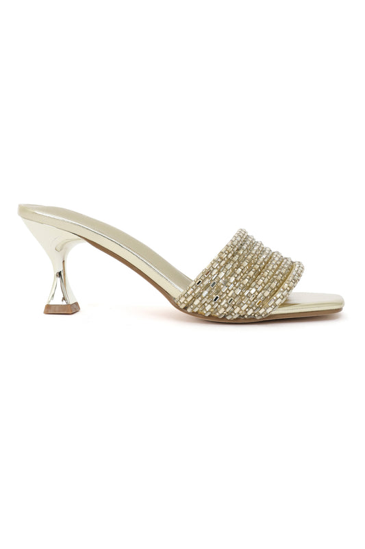 MUSE CRYSTAL HEEL-GOLD