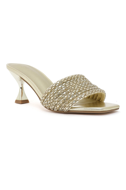 MUSE CRYSTAL HEEL-GOLD