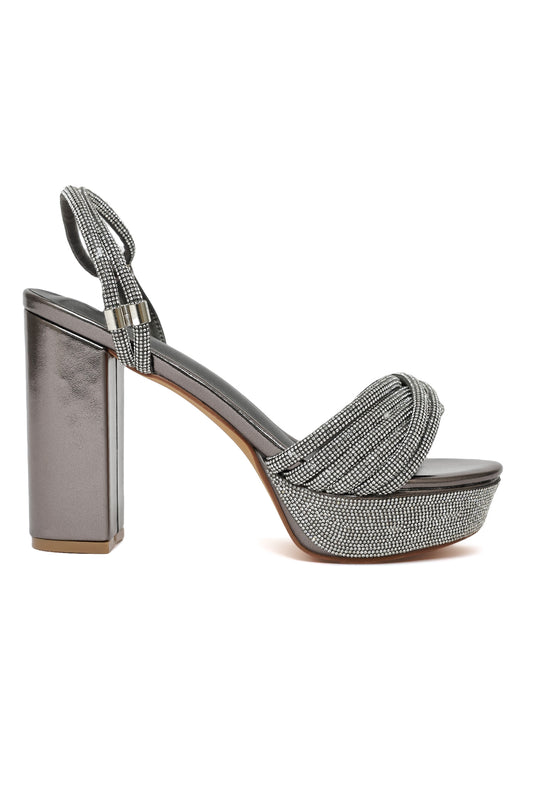 SPARKLING GOLD PLATFORM HEEL-PEWTER
