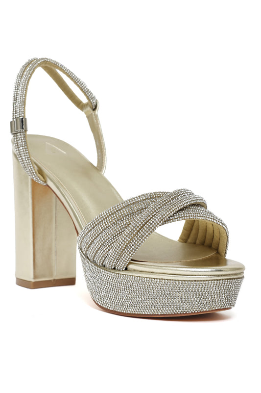 SPARKLING GOLD PLATFORM HEEL-GOLD