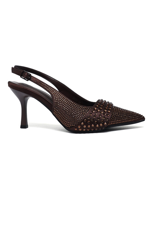 ROYAL EMBELLISHED HEEL-COFFEE