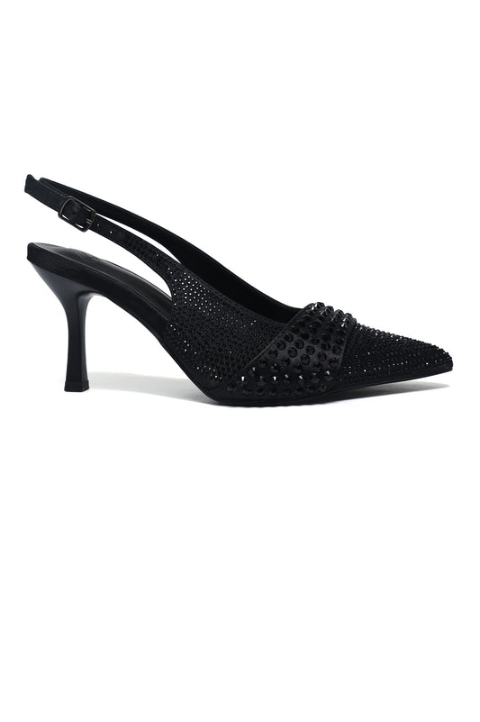 ROYAL EMBELLISHED HEEL-BLACK