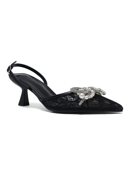 PEARL WHISPER HEEL-BLACK