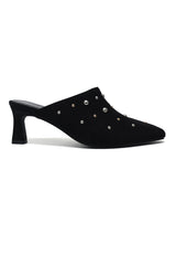 CONSTELLA STUD MULE HEEL-BLACK