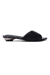 DENSE SHIMMER LOW HEEL-BLACK