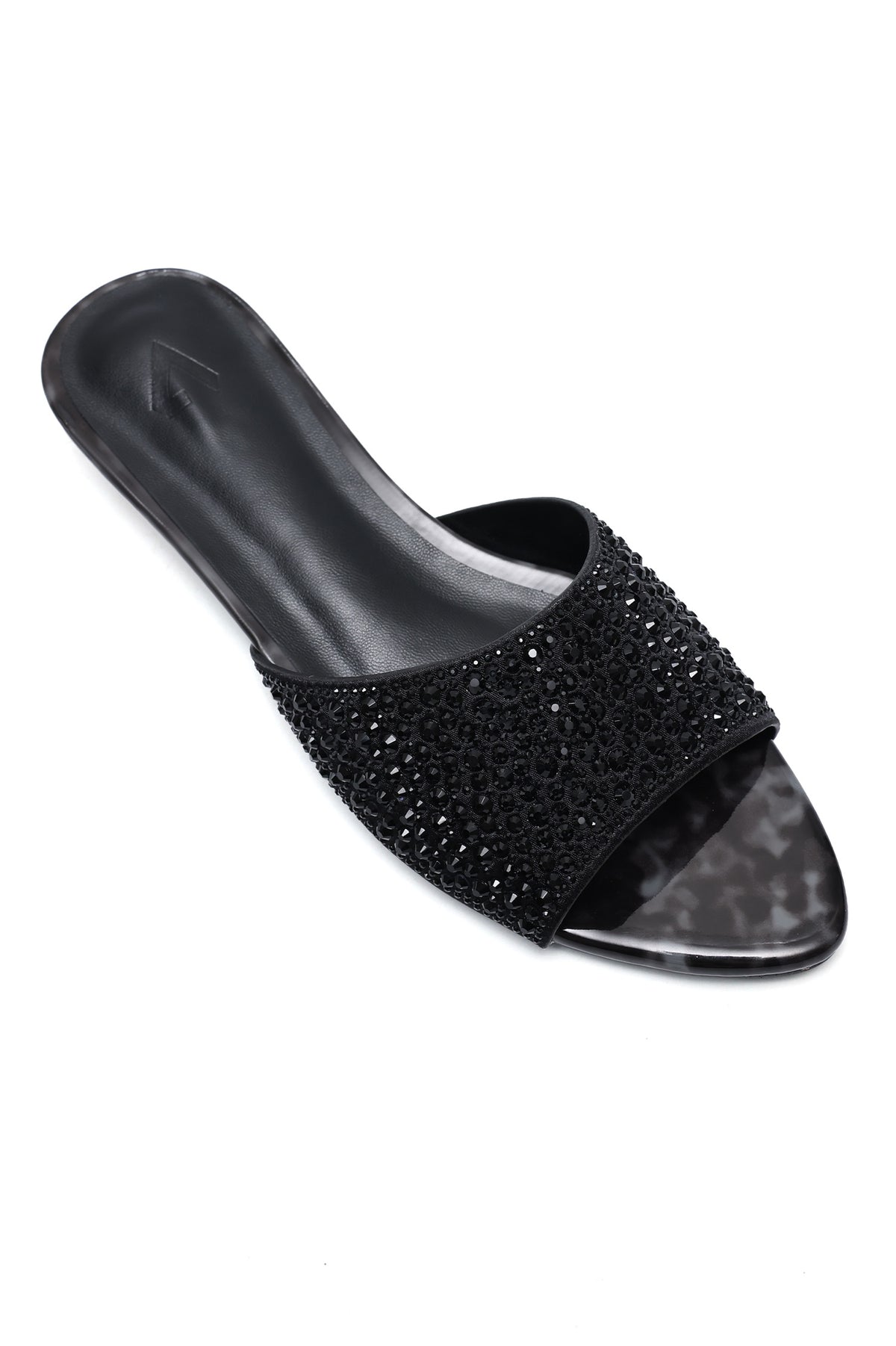DENSE SHIMMER LOW HEEL-BLACK