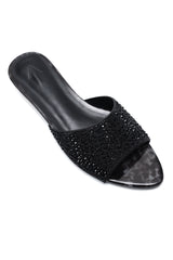 DENSE SHIMMER LOW HEEL-BLACK