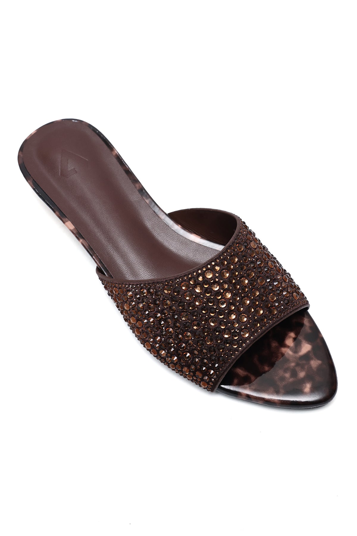 DENSE SHIMMER LOW HEEL-BROWN