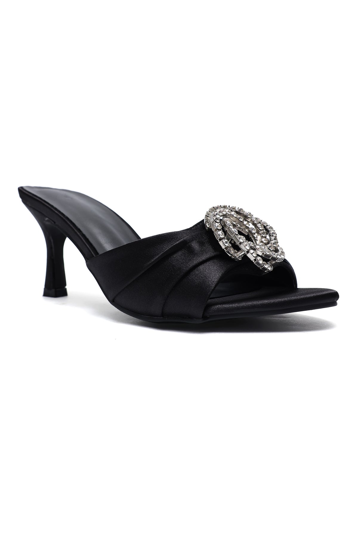 RHINESTONE ACCENT HEELS-BLACK