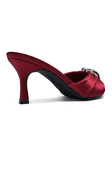 RHINESTONE ACCENT HEELS-MAROON