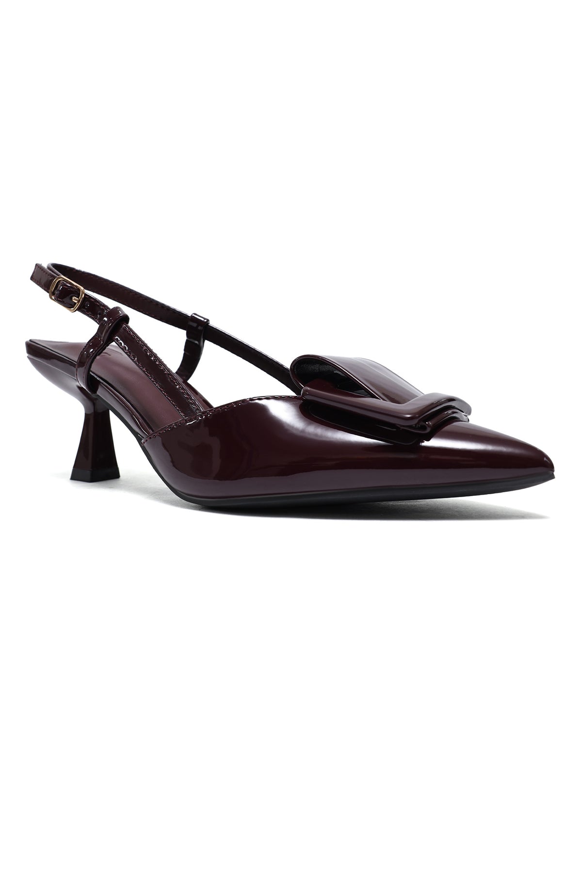 KITTEN HEEL SLINGBACKS-WINE