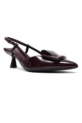 KITTEN HEEL SLINGBACKS-WINE