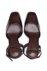 WRAPAROUND ANKLE STRAP HEELS-COFFEE