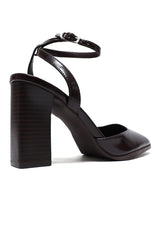 WRAPAROUND ANKLE STRAP HEELS-COFFEE