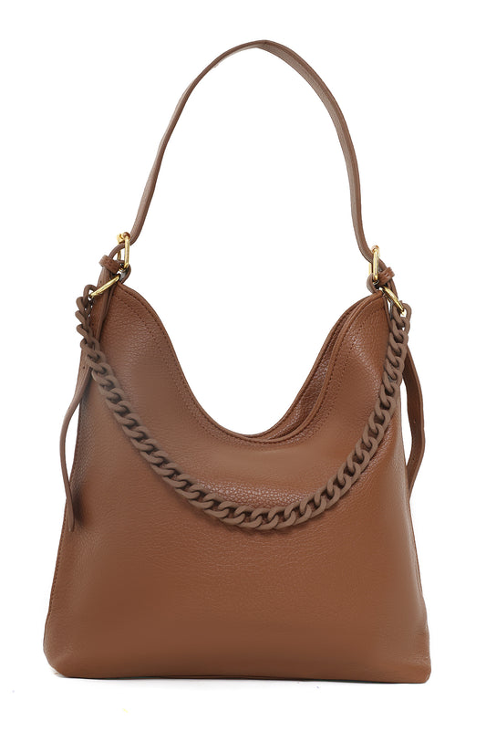 ELEGANT CHAIN STRAP BAG-CARAMEL