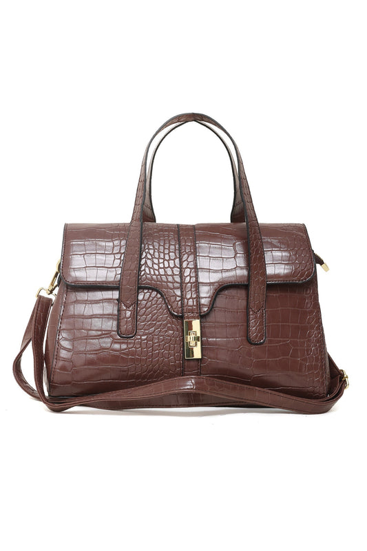 MIDNIGHT ELEGANCE SATCHEL-BROWN