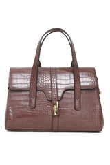 MIDNIGHT ELEGANCE SATCHEL-BROWN