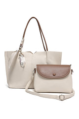 DUAL-TONE TOTE BAG-WHITE