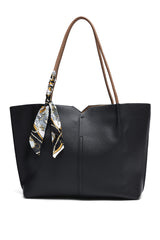 DUAL-TONE TOTE BAG-BLACK
