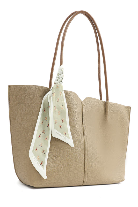 DUAL-TONE TOTE BAG-OLIVE