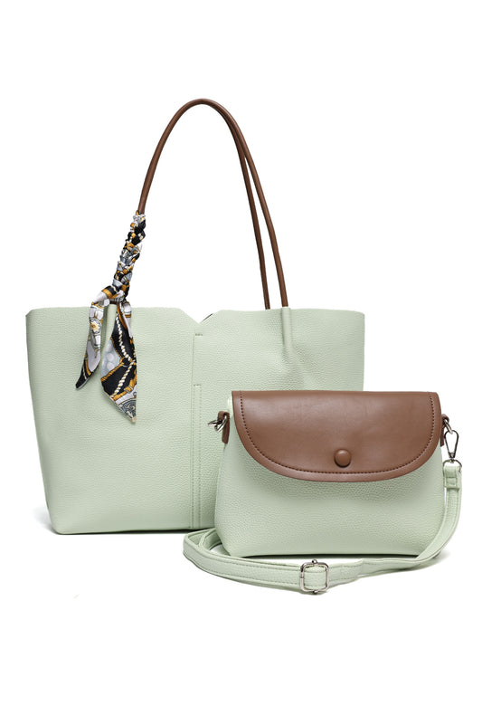 DUAL-TONE TOTE BAG-OLIVE
