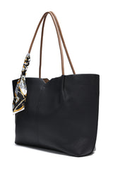 DUAL-TONE TOTE BAG-BLACK