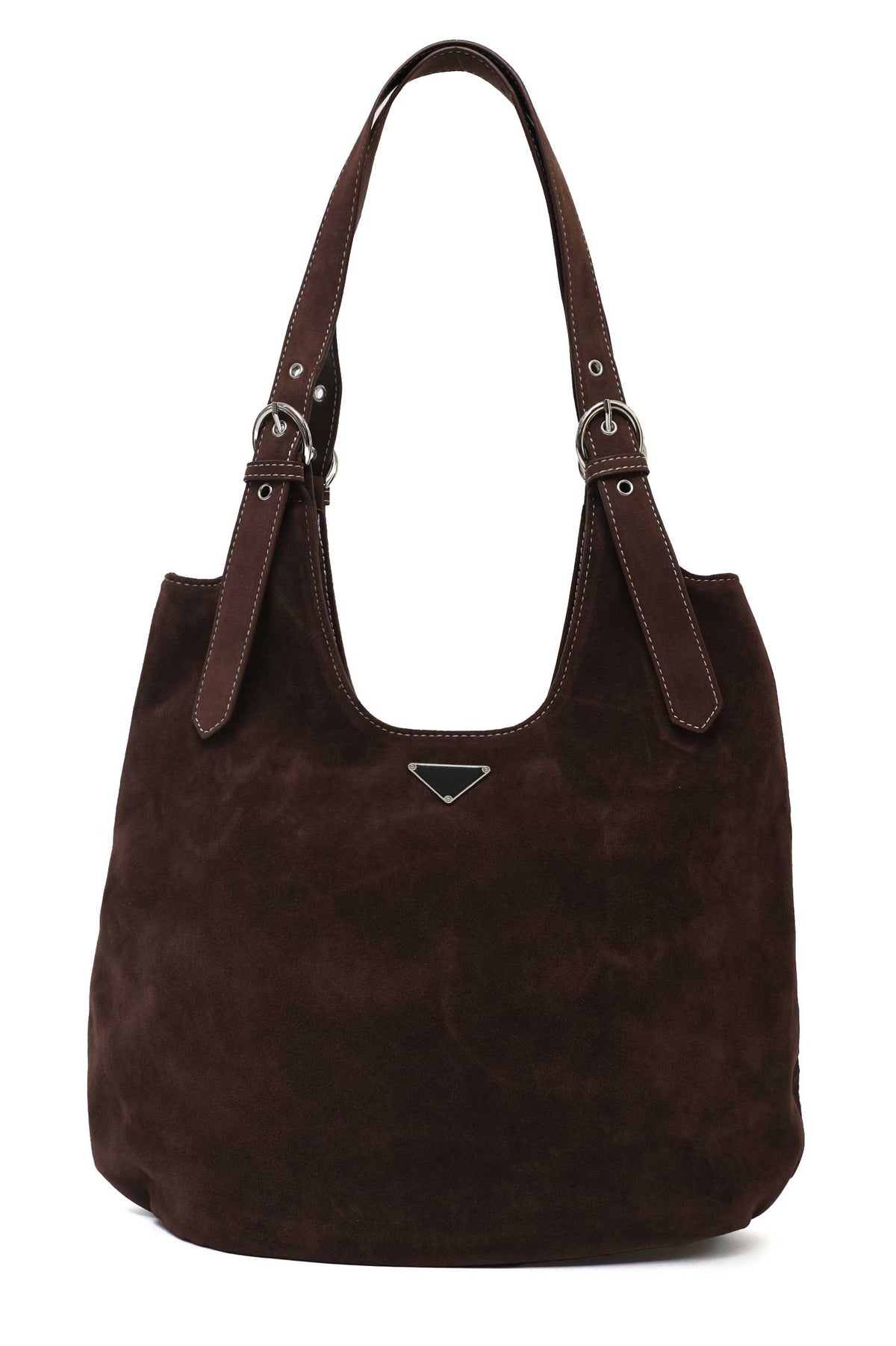 NOIR CURVE HOBO BAG-BROWN