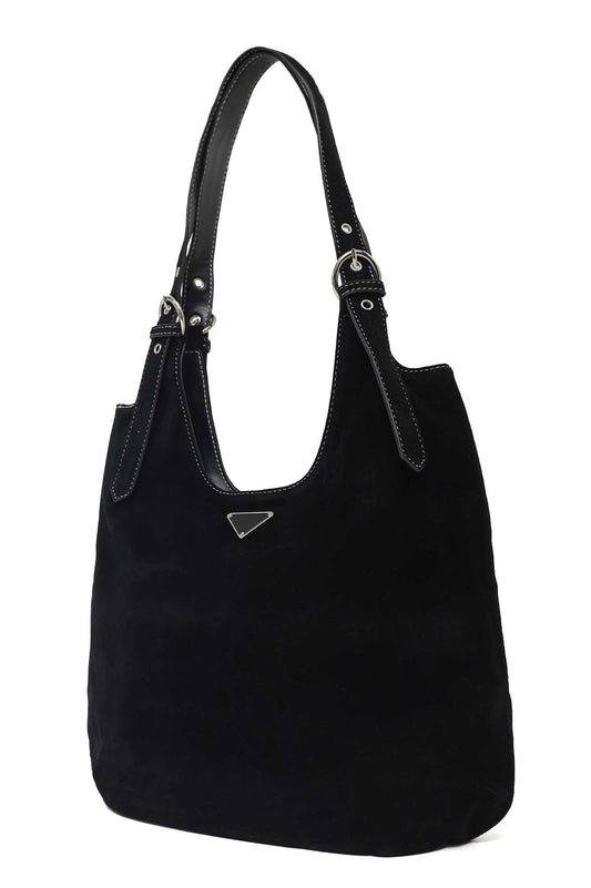 NOIR CURVE HOBO BAG-BLACK