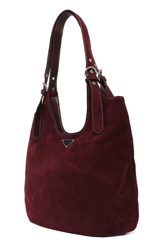 NOIR CURVE HOBO BAG-MAROON