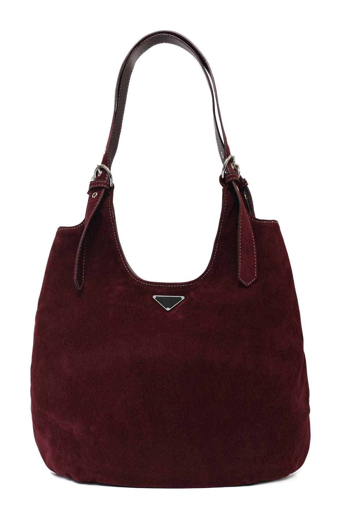 NOIR CURVE HOBO BAG-MAROON