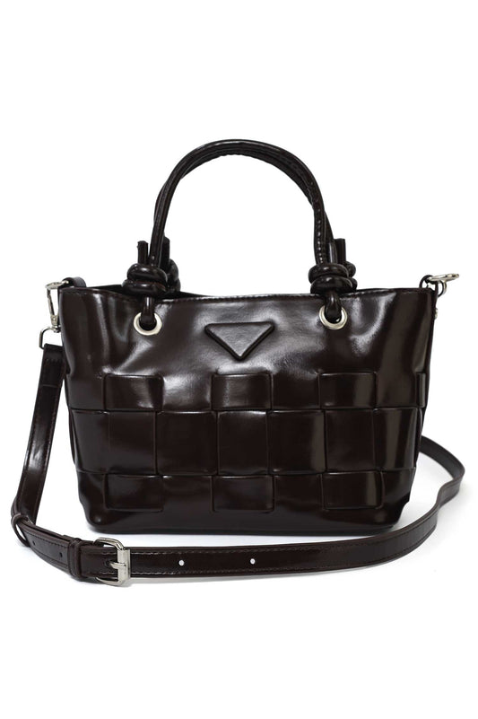 TACTILE GRID MINI BAG-COFFEE