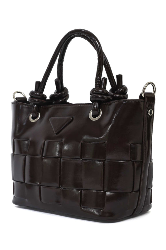 TACTILE GRID MINI BAG-COFFEE