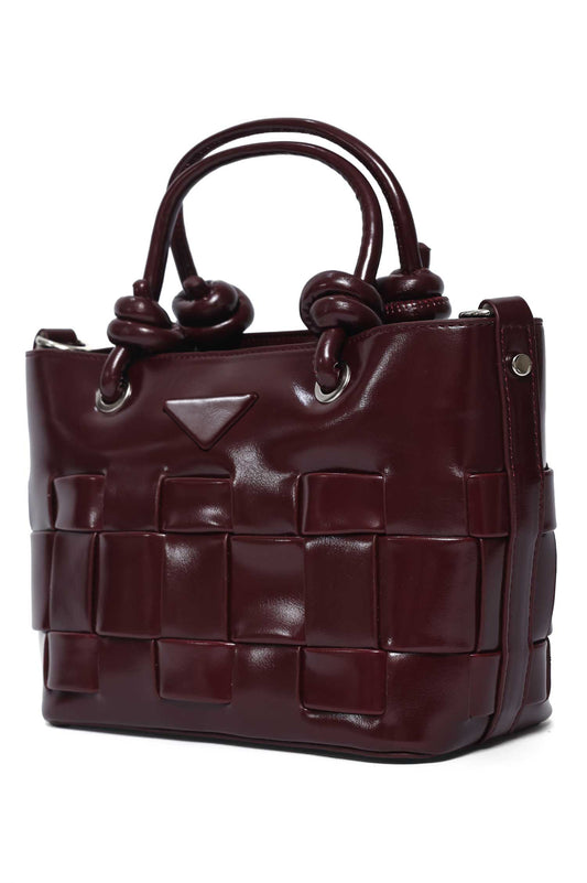 TACTILE GRID MINI BAG-MAROON