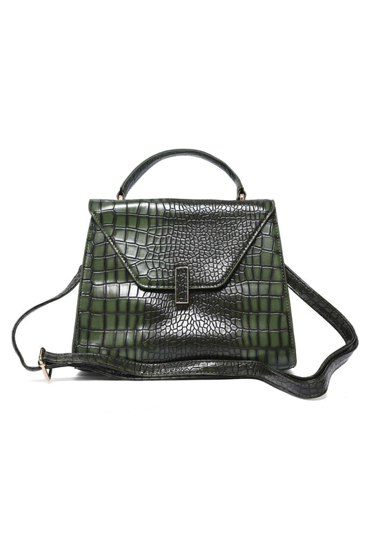 EMPIRE GRID HAND BAG-GREEN