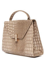EMPIRE GRID HAND BAG-BEIGE