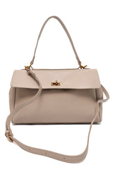 FLAP LOCK HERITAGE SHOULDER HANDBAG-KHAKI