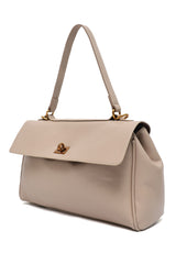 FLAP LOCK HERITAGE SHOULDER HANDBAG-KHAKI