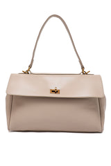 FLAP LOCK HERITAGE SHOULDER HANDBAG-KHAKI