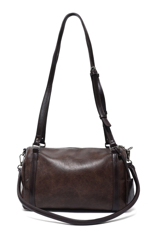 BARREL SHOULDER CARRY BAG-COFFEE