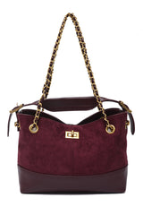 CLASSIC ARCH SHOULDER BAG-MAROON