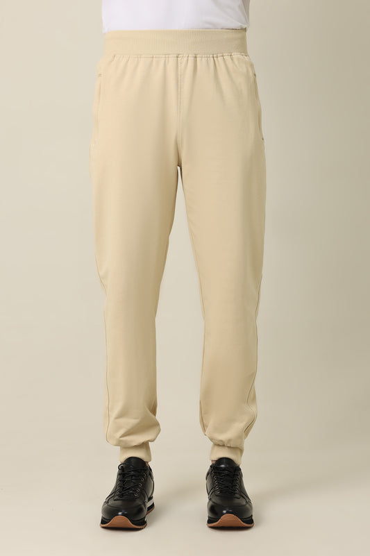 PLEAT DETAIL MODERN JOGGER PANT-BEIGE