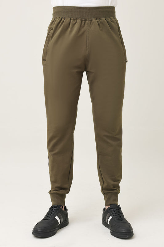 PLEAT DETAIL MODERN TROUSER-OLIVE