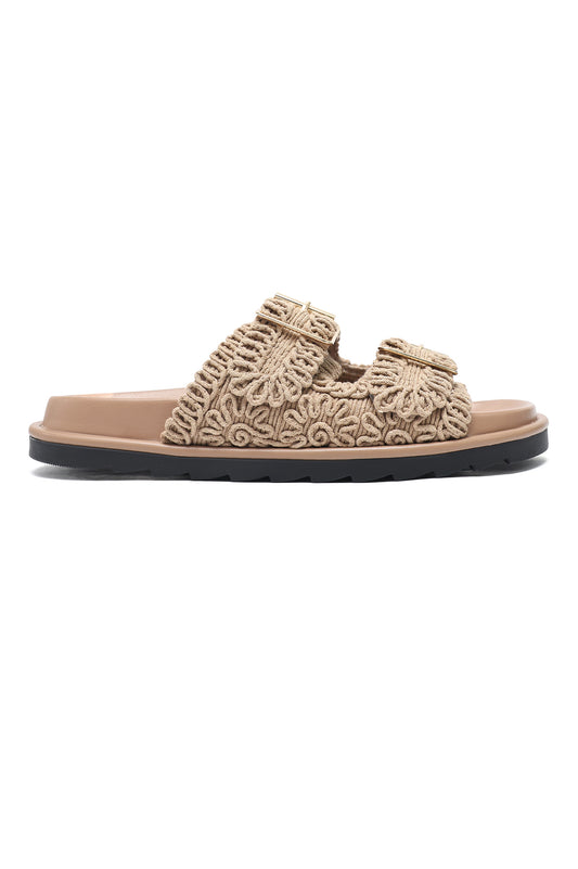 LUXORA DUAL STRAP SLIDE-KHAKI