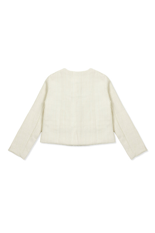 TEXTURED TWEED JACKET-BEIGE