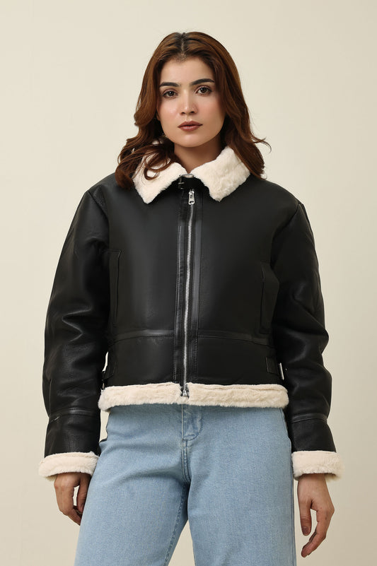 SHEARLUX ZIP JACKET-BLACK