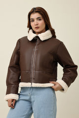 SHEARLUX ZIP JACKET-COFFEE